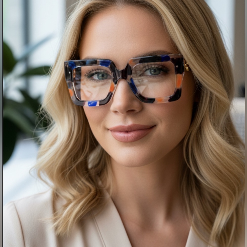 ✨NEW Stylish Multicolor Square Statement glasses … - image 6